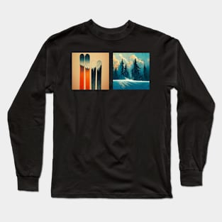 Ski Art Gift Long Sleeve T-Shirt